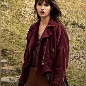 Free People Slouchy Corduroy moto jacket